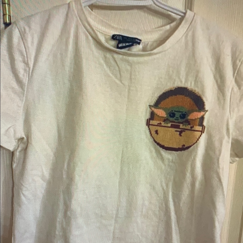 Zara Kids White Graphic T-Shirt